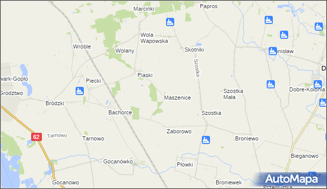 mapa Maszenice, Maszenice na mapie Targeo