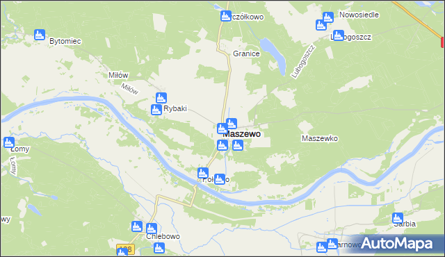 mapa Maszewo powiat krośnieński, Maszewo powiat krośnieński na mapie Targeo