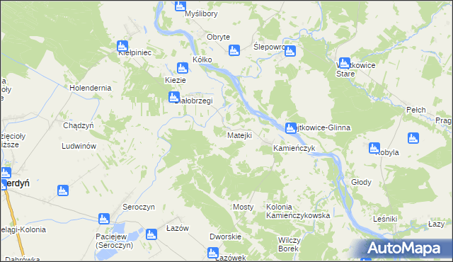 mapa Matejki, Matejki na mapie Targeo