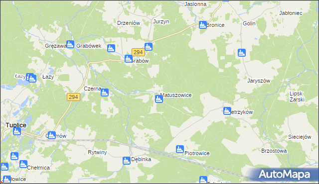 mapa Matuszowice, Matuszowice na mapie Targeo