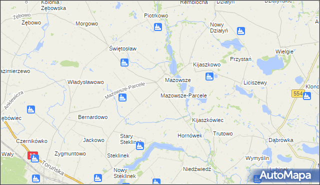 mapa Mazowsze-Parcele, Mazowsze-Parcele na mapie Targeo