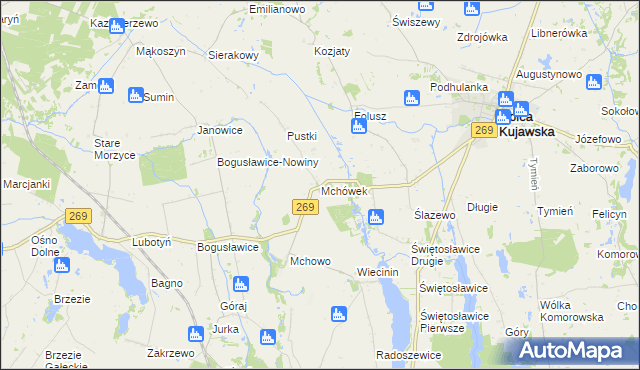 mapa Mchówek, Mchówek na mapie Targeo