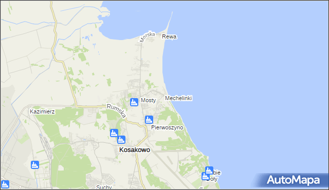 mapa Mechelinki, Mechelinki na mapie Targeo