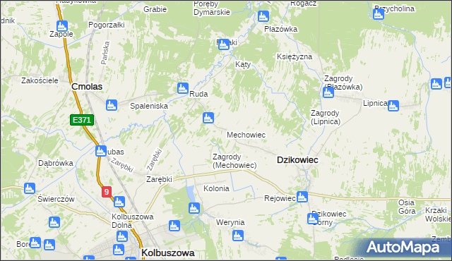 mapa Mechowiec, Mechowiec na mapie Targeo