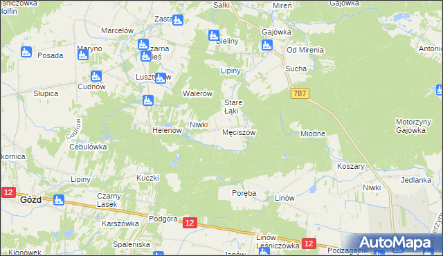 mapa Męciszów, Męciszów na mapie Targeo