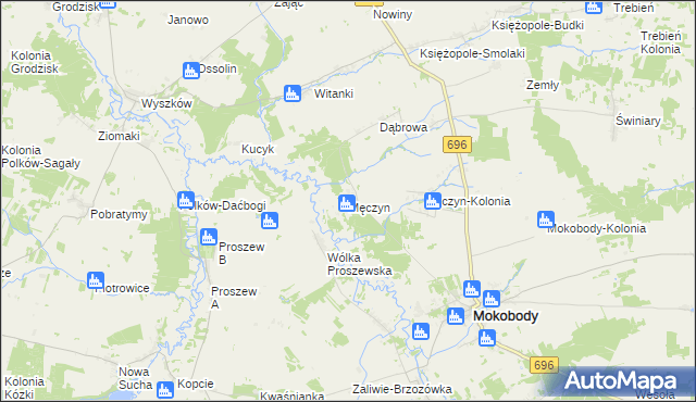 mapa Męczyn, Męczyn na mapie Targeo