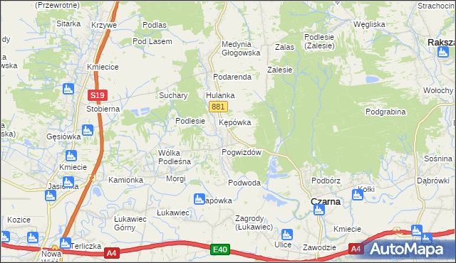 mapa Medynia Łańcucka, Medynia Łańcucka na mapie Targeo