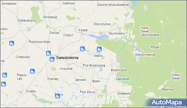 mapa Mełno gmina Świedziebnia, Mełno gmina Świedziebnia na mapie Targeo