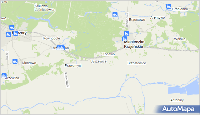 mapa Miasteczko-Huby, Miasteczko-Huby na mapie Targeo
