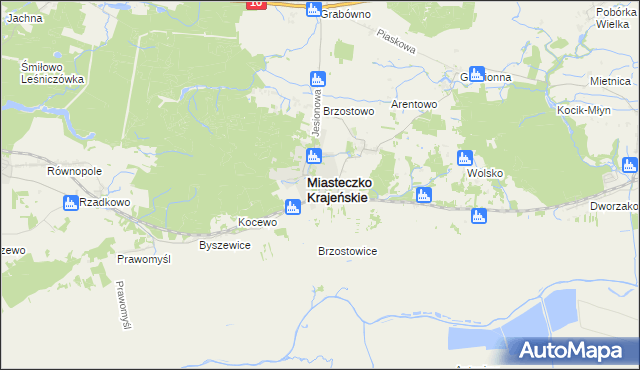 mapa Miasteczko Krajeńskie, Miasteczko Krajeńskie na mapie Targeo