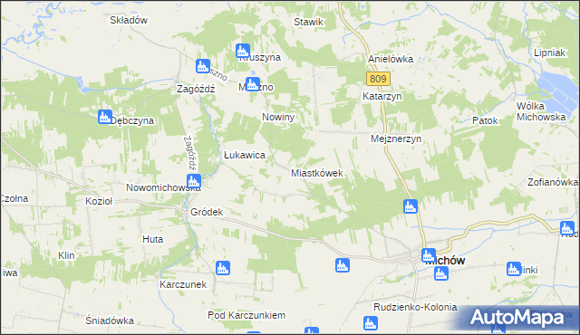 mapa Miastkówek, Miastkówek na mapie Targeo