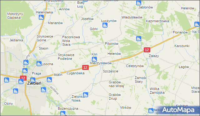 mapa Michalin gmina Zwoleń, Michalin gmina Zwoleń na mapie Targeo