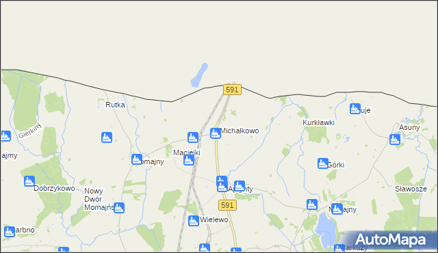 mapa Michałkowo gmina Barciany, Michałkowo gmina Barciany na mapie Targeo