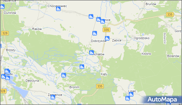 mapa Michałów gmina Chocianów, Michałów gmina Chocianów na mapie Targeo