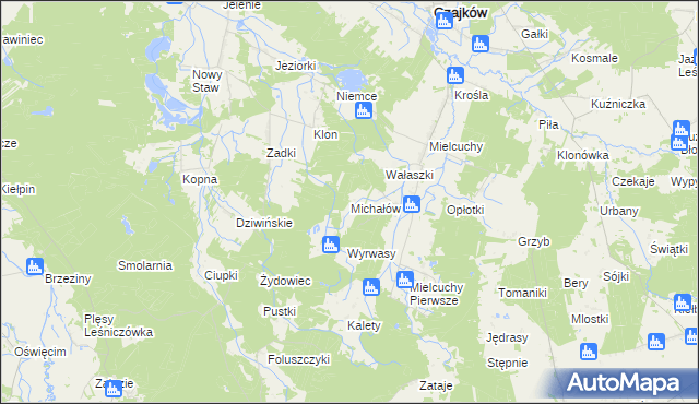 mapa Michałów gmina Czajków, Michałów gmina Czajków na mapie Targeo