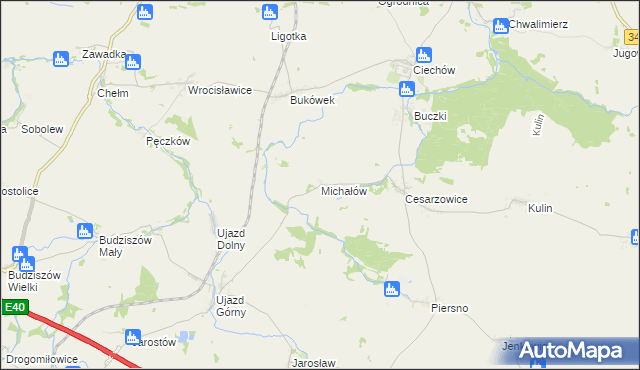mapa Michałów gmina Środa Śląska, Michałów gmina Środa Śląska na mapie Targeo
