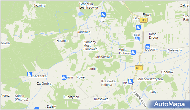 mapa Michałówka gmina Biała Podlaska, Michałówka gmina Biała Podlaska na mapie Targeo