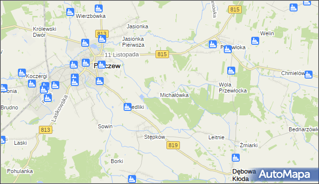 mapa Michałówka gmina Parczew, Michałówka gmina Parczew na mapie Targeo