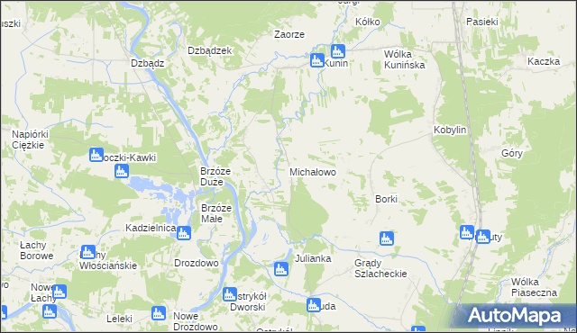 mapa Michałowo gmina Goworowo, Michałowo gmina Goworowo na mapie Targeo