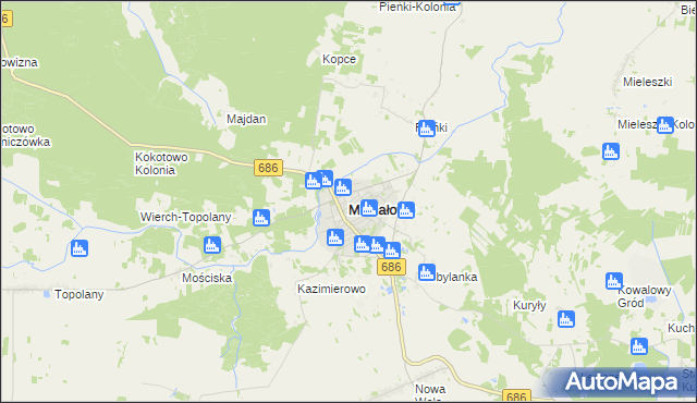 mapa Michałowo powiat białostocki, Michałowo powiat białostocki na mapie Targeo