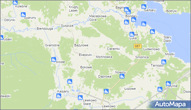 mapa Michnówka, Michnówka na mapie Targeo