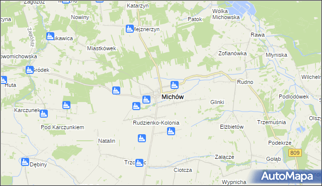 mapa Michów powiat lubartowski, Michów powiat lubartowski na mapie Targeo