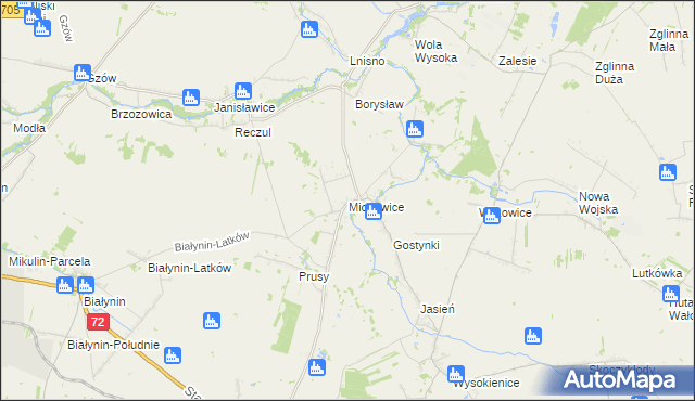 mapa Michowice gmina Głuchów, Michowice gmina Głuchów na mapie Targeo