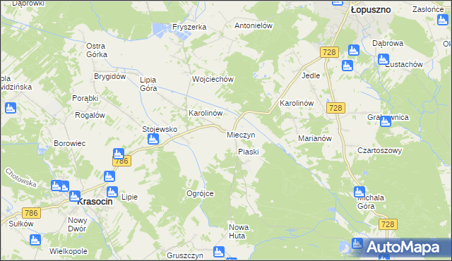 mapa Mieczyn, Mieczyn na mapie Targeo