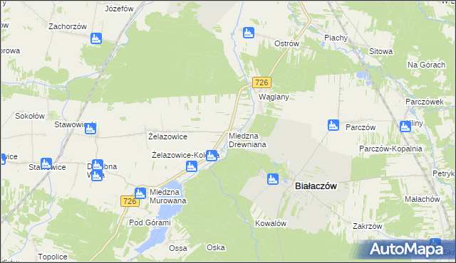 mapa Miedzna Drewniana, Miedzna Drewniana na mapie Targeo