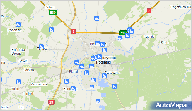 mapa Międzyrzec Podlaski, Międzyrzec Podlaski na mapie Targeo