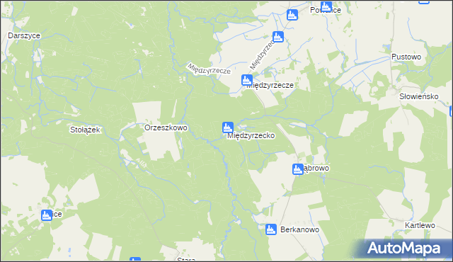 mapa Międzyrzecko, Międzyrzecko na mapie Targeo