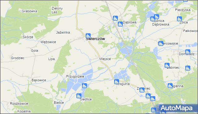 mapa Miejsce gmina Świerczów, Miejsce gmina Świerczów na mapie Targeo