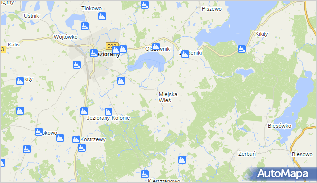 mapa Miejska Wieś, Miejska Wieś na mapie Targeo