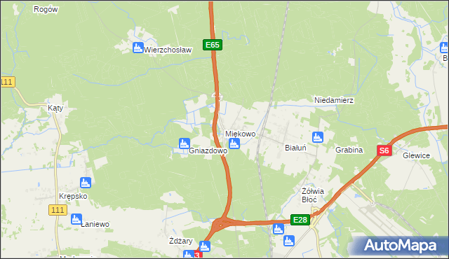 mapa Miękowo gmina Goleniów, Miękowo gmina Goleniów na mapie Targeo