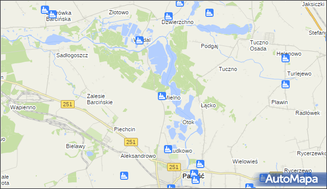 mapa Mielno gmina Pakość, Mielno gmina Pakość na mapie Targeo