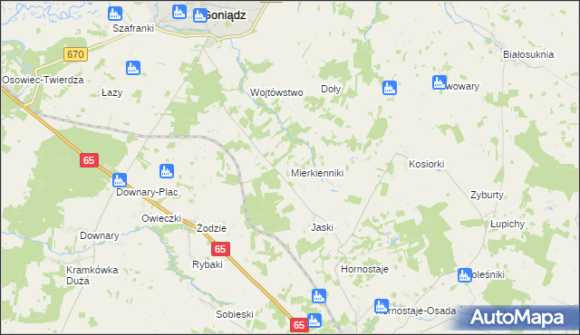 mapa Mierkienniki, Mierkienniki na mapie Targeo