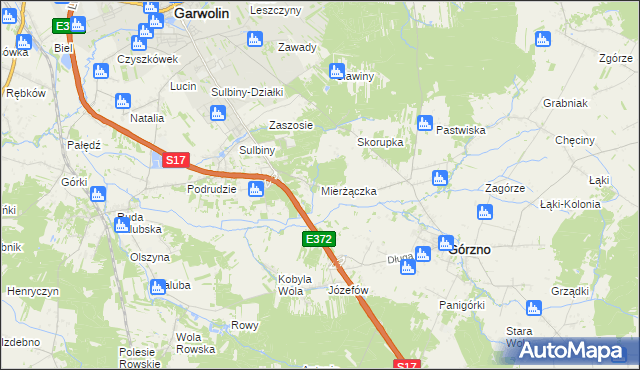 mapa Mierżączka, Mierżączka na mapie Targeo