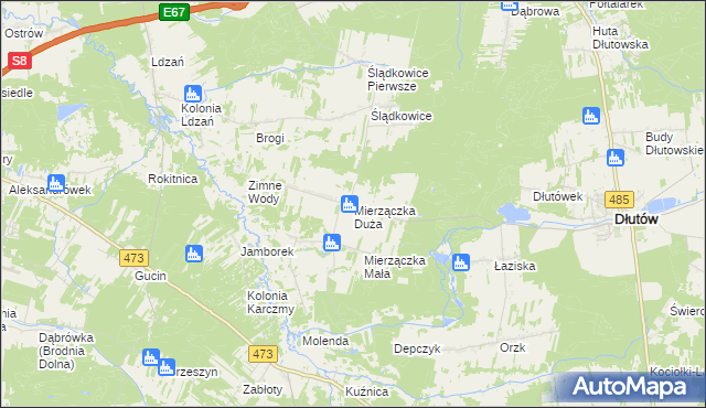 mapa Mierzączka Duża, Mierzączka Duża na mapie Targeo