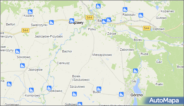 mapa Miesiączkowo, Miesiączkowo na mapie Targeo