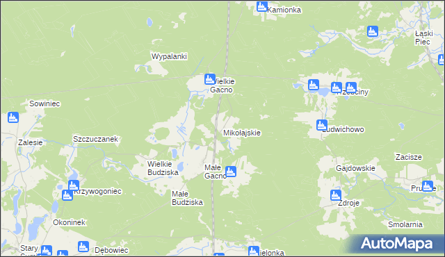 mapa Mikołajskie, Mikołajskie na mapie Targeo