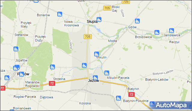 mapa Mikulin gmina Jeżów, Mikulin gmina Jeżów na mapie Targeo