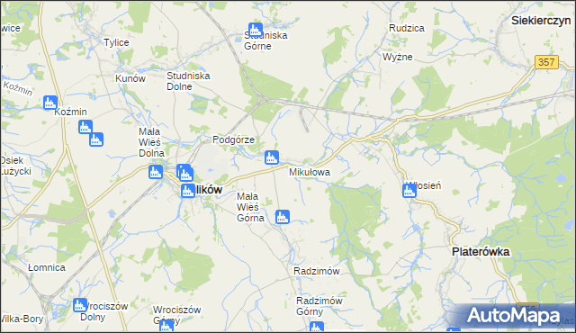 mapa Mikułowa, Mikułowa na mapie Targeo