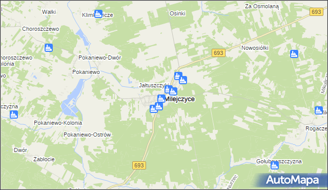 mapa Milejczyce, Milejczyce na mapie Targeo