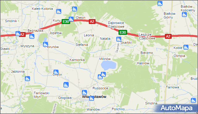 mapa Milinów, Milinów na mapie Targeo