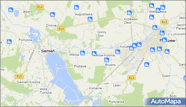 mapa Miłków-Kolonia, Miłków-Kolonia na mapie Targeo