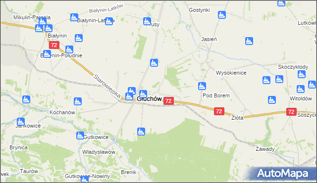 mapa Miłochniewice, Miłochniewice na mapie Targeo