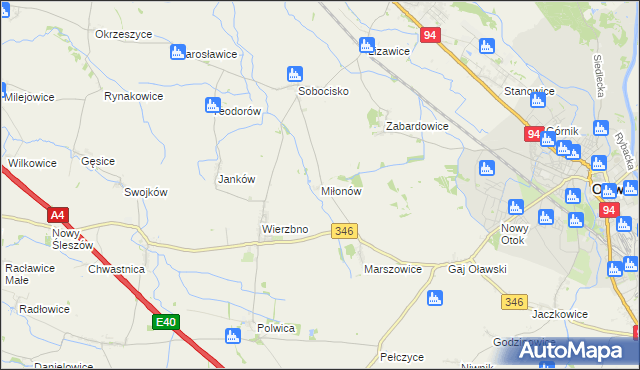 mapa Miłonów, Miłonów na mapie Targeo