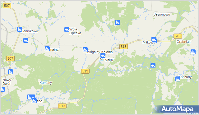 mapa Mingajny, Mingajny na mapie Targeo