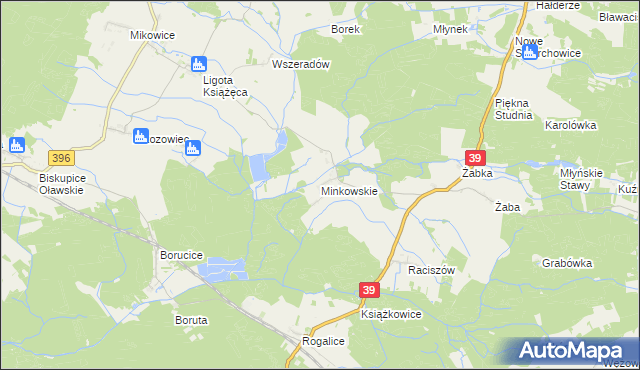 mapa Minkowskie, Minkowskie na mapie Targeo