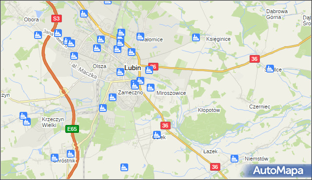 mapa Miroszowice, Miroszowice na mapie Targeo